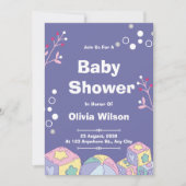 Watercolor Teddy Bear Hot Air Balloon Baby Shower  招待状 (正面)