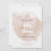 Watercolor Teddy Bear Hot Air Balloon Baby Shower 招待状 (正面)