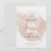 Watercolor Teddy Bear Hot Air Balloon Baby Shower 招待状 (正面/裏面)