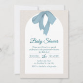 Watercolor Teddy Bear Hot Air Balloon Baby Shower  招待状 (正面)