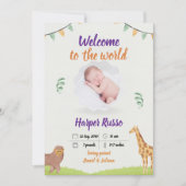 Watercolor Teddy Bear Hot Air Balloon Baby Shower 招待状 (正面)