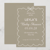 Watercolor Teddy Bear Hot Air Balloon Baby Shower 招待状 (正面/裏面)