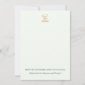 Watercolor Teddy Bear Sage Green 招待状 (裏面)