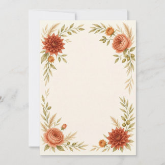 Watercolor Terracotta Wedding Invitation 招待状