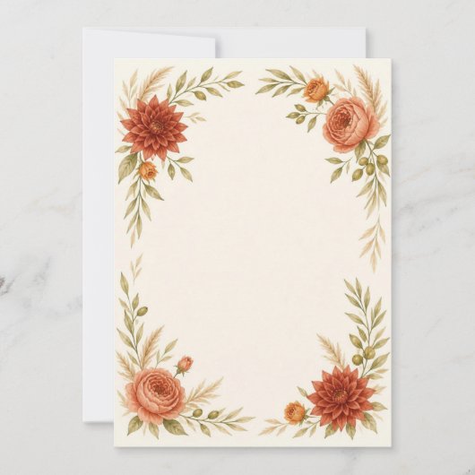 Watercolor Terracotta Wedding Invitation 招待状 (正面)