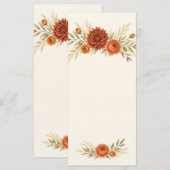 Watercolor Terracotta Wedding Menu Card メニュー (正面/裏面)