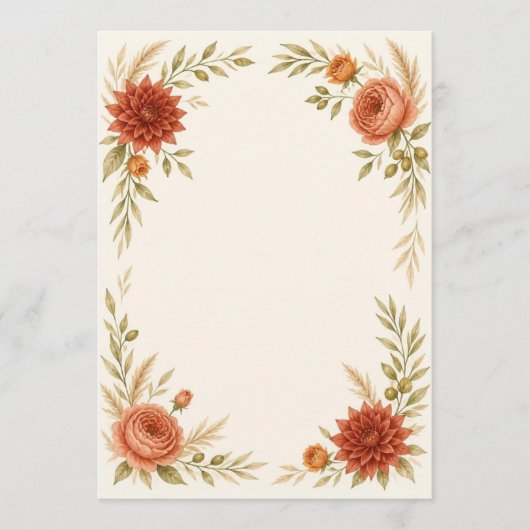 Watercolor Terracotta Wedding Program プログラム (正面)