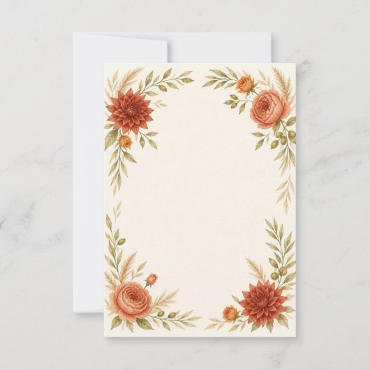 Watercolor Terracotta Wedding RSVP Card (正面)