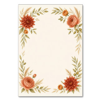 Watercolor Terracotta Wedding Table Number テーブルナンバー