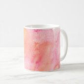 Watercolor texture pink orange コーヒーマグカップ (正面右)