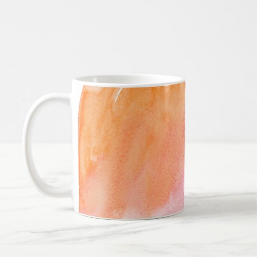 Watercolor texture pink orange コーヒーマグカップ (左)