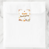 Watercolor Thanksgiving スクエアシール (バッグ)