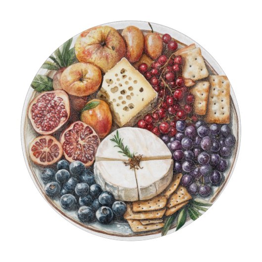 WATERCOLOR THANKSGIVING CHARCUTERIE TRAY カッティングボード (正面)