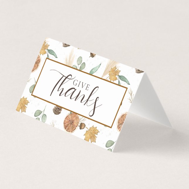 Watercolor Thanksgiving Place Card and Gratitude   (正面)