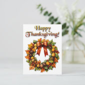 Watercolor Thanksgiving Wreath Topography  シーズンカード (スタンド正面)