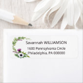 Watercolor Thistle Floral Arch Address Label ラベル (インサイチュ)