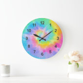 Watercolor Tie Dye ラージ壁時計 (ホーム)