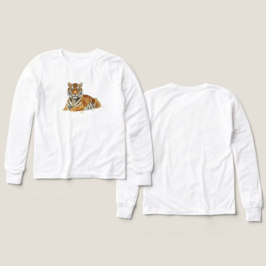 Watercolor Tiger Illustration – Majestic Wildlife (デザイン 正面&背面)