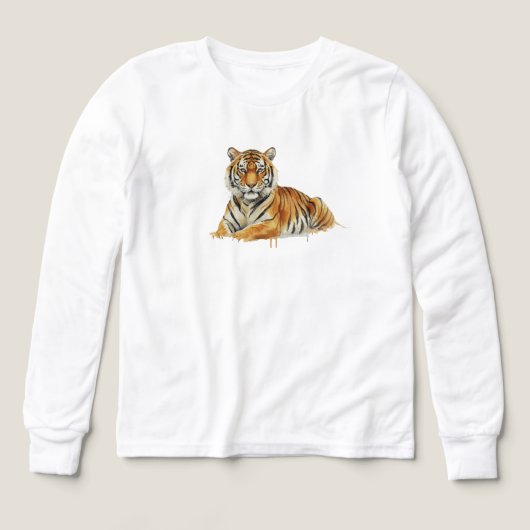 Watercolor Tiger Illustration – Majestic Wildlife  (デザイン正面)