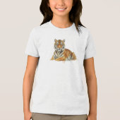 Watercolor Tiger Illustration – Majestic Wildlife  トライブレンドＴシャツ (正面)