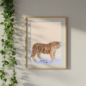 Watercolor Tiger Illustration Safari ポスター