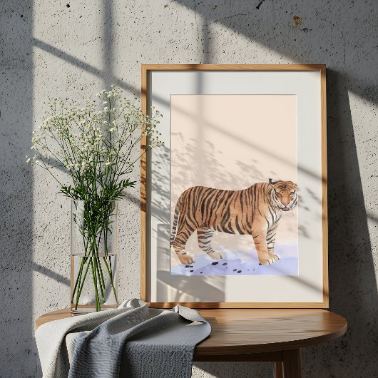 Watercolor Tiger Illustration Safari ポスター