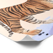 Watercolor Tiger Illustration Safari ポスター (角)