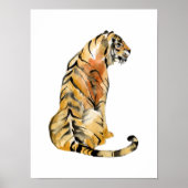 Watercolor Tiger Sitting ポスター (正面)