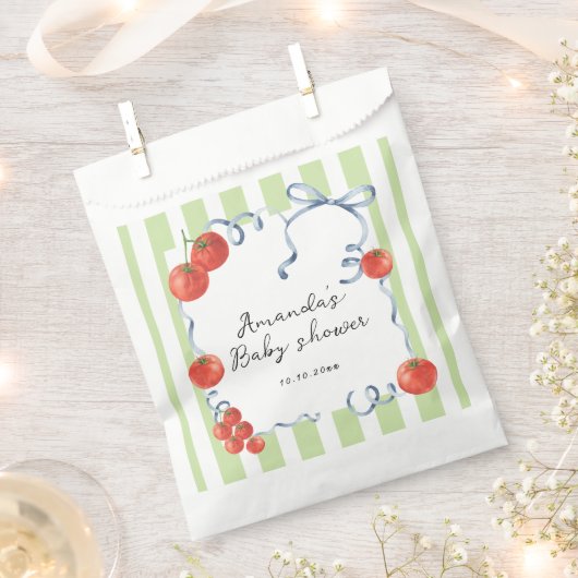 Watercolor tomato baby shower  フェイバーバッグ (クリップ留めされた状態)