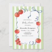 Watercolor Tomato Baby Shower 招待状 (正面)