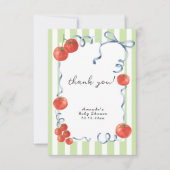 Watercolor tomato baby shower thank you サンキューカード (正面)