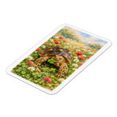 Watercolor Tortoise with lucky clover マグネット (左側)