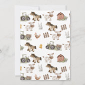 Watercolor Tractor 1st Birthday  招待状 (裏面)