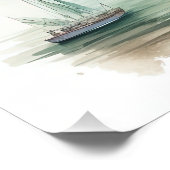 Watercolor Travel Map ポスター (コーナー)