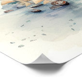 Watercolor Travel Map ポスター (角)