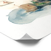 Watercolor Travel Map ポスター (角)