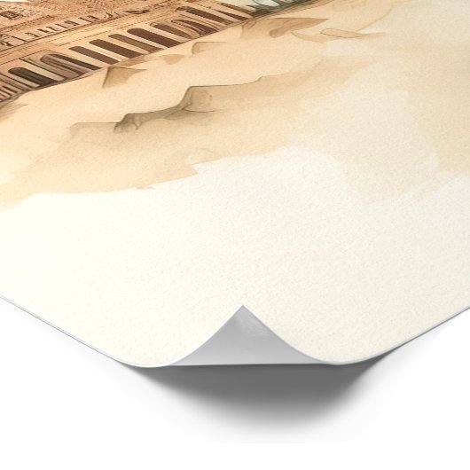 Watercolor Travel Map ポスター (角)