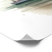 Watercolor Travel Map ポスター (角)