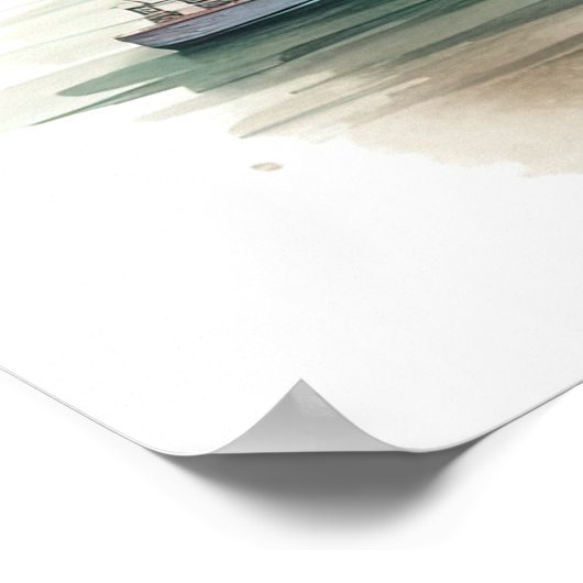 Watercolor Travel Map ポスター (角)