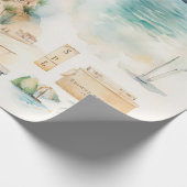 Watercolor Travel Map ラッピングペーパー (角)