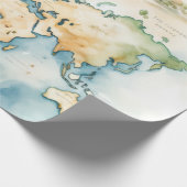 Watercolor Travel Map ラッピングペーパー (角)