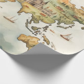 Watercolor Travel Map ラッピングペーパー (角)