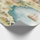 Watercolor Travel Map ラッピングペーパー (角)