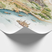 Watercolor Travel Map ラッピングペーパー (角)
