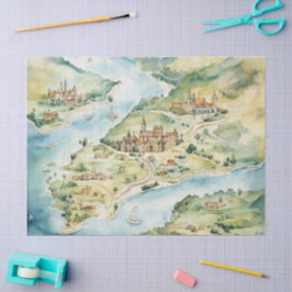 Watercolor Travel Map 薄葉紙