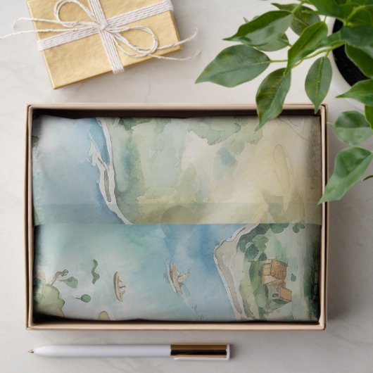 Watercolor Travel Map 薄葉紙 (ギフト)
