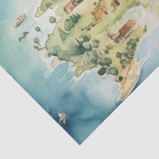 Watercolor Travel Map 薄葉紙 (詳細)