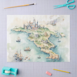 Watercolor Travel Map 薄葉紙
