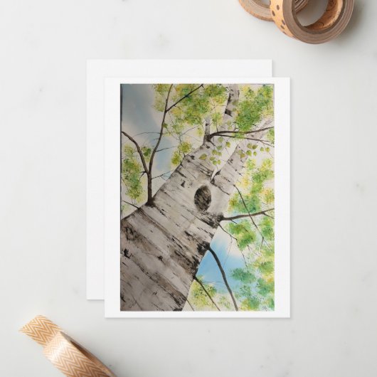 Watercolor Tree  ノートカード (正面/裏面インサイチュ)