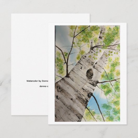 Watercolor Tree  ノートカード (正面/裏面)